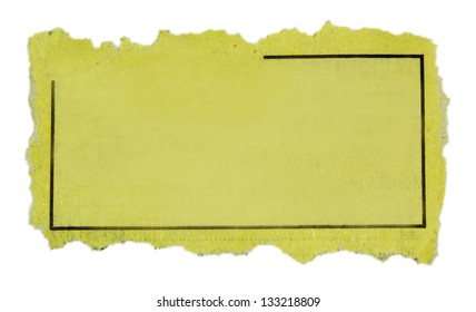 Piece Of Paper With Blank Advertisement.