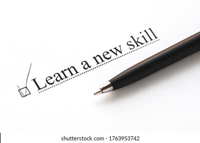 A Piece Of Paper With The Inscription Learn A New Skill From To Do List With A Tick