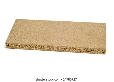 A Piece Of Particle Board On A White Background