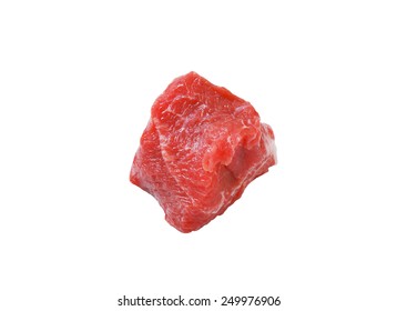 Piece Of Raw Beef Isolated On White