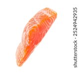 Piece of raw salmon isolated on white. Sea food