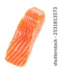 Piece of raw salmon isolated on white. Sea food