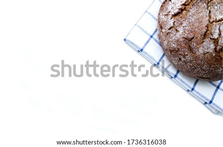 Similar – Image, Stock Photo rustic bread, wrapped in striped fabric