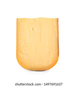 Piece Of Tasty Cheddar Cheese Isolated On White