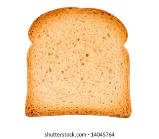 Piece Of Toast Isolated On White. Close-up