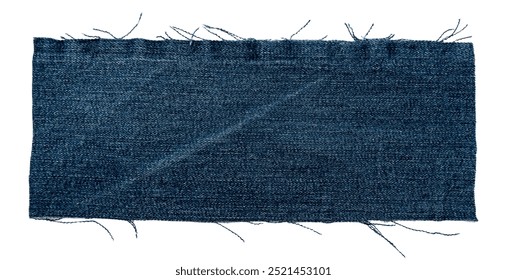 Piece of torn denim on a white background. Denim texture - Powered by Shutterstock