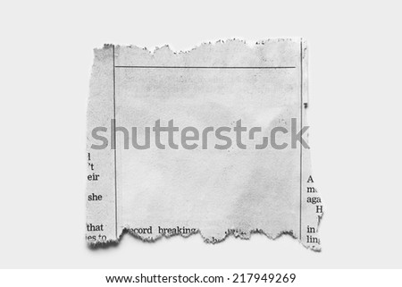 Piece of torn paper on plain background 