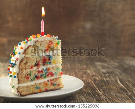Piece of Vanilla Sprinkles Cake