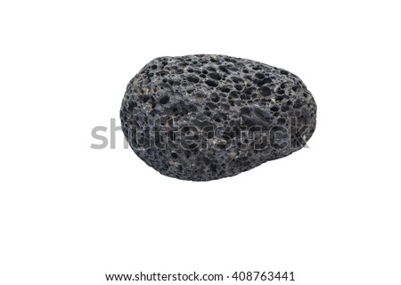 piece of volcanic lava isolated on a white background