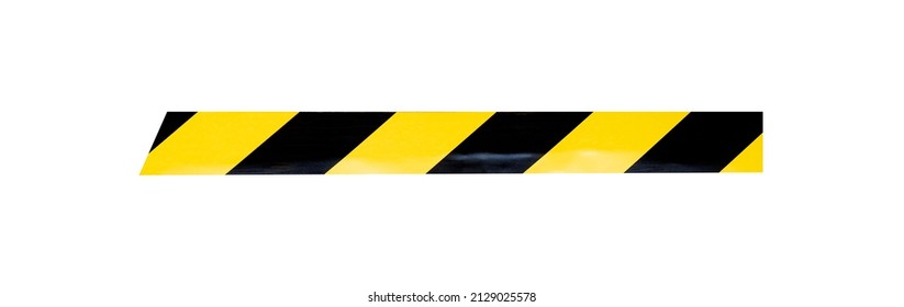 Piece Of Warning  Yellow Black Tape Isolated In White