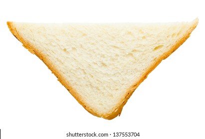 piece of wheat bread, isolated, top view