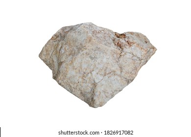 A piece of white quartzite, Quartz stone isolated on a white background.