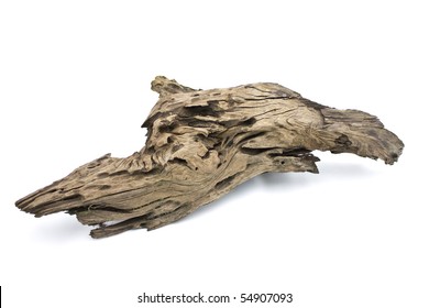 Piece of wood isolated on white