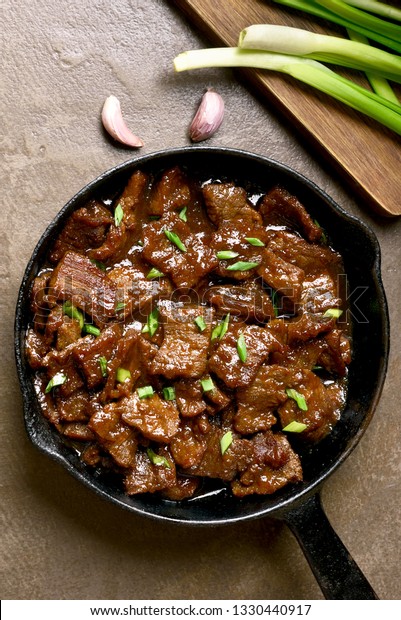 Pieces Beef Stewed Soy Sauce Spices Stock Photo Edit Now 1330440917