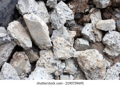 Pieces Of Concrete Floor, Building Demolition 