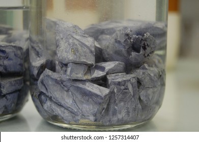 Pieces Of Freshly Cut Potassium Metal In Mineral Oil, Prepared For Alloying With Sodium Metal