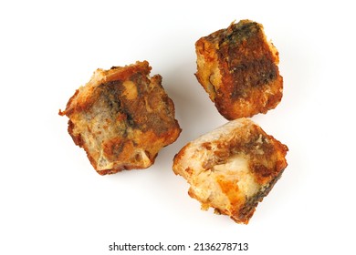 Pieces Of Fried Hake Fish Isolate