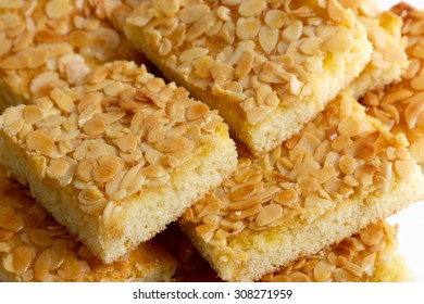 pieces of German butter cake with almonds