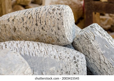 Pieces Of Handcrafted Alabaster Stone In Egypt Close Up