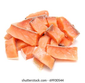 Pieces Of Lox Isolated On White