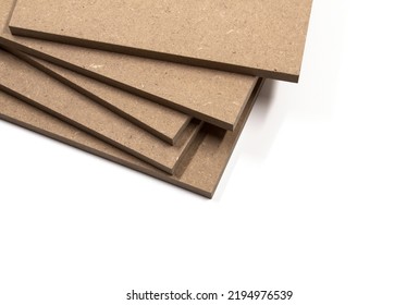 Pieces Of Mdf Boards On A White Background.