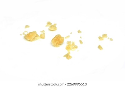 Pieces of parmesan cheese isolated on white background. Parmesan crumbs on white.  - Shutterstock ID 2269995513