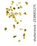 Pieces of peeled pistachio nut isolated on white