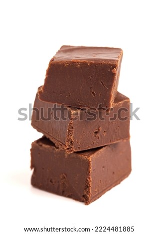 Pieces of Plain Chocolate Fudge in 1 Inch Cubes