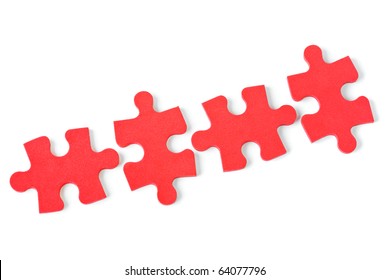 Pieces Of Puzzle Isolated On White Background