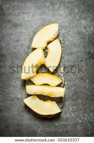 Similar – Foto Bild Stück reife Melone mit Samen