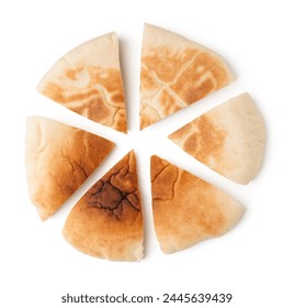 Pieces of tasty pita bread on white background - Powered by Shutterstock