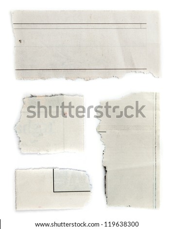 Pieces of torn paper on plain background. Copy space