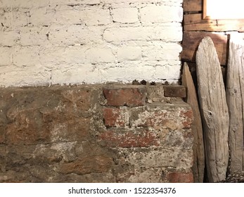 pieces of wall with non-uniform textures