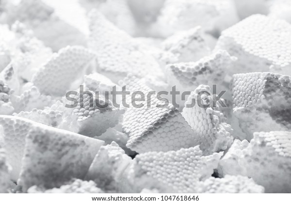 Pieces White Styrofoam Close Stock Photo Edit Now 1047618646