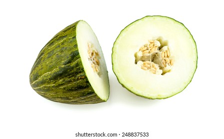 Piel de sapo melon, santa claus melon isolated