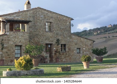Pienza/ Italy - 10112016: rural house in tuscany region 
