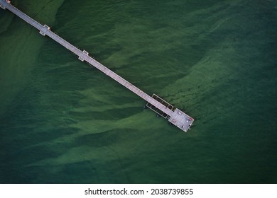 The Pier In The Baltic Sea, Drone Photograph From Above