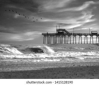 Pier At Emerald Isle, NC At Sunset