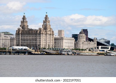 The Pier Head (or George's Pier Head) Riverside Location In The City Center Of Liverpool, England With 