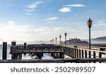 Pier Leading to Alcatraz Prison - stock photo