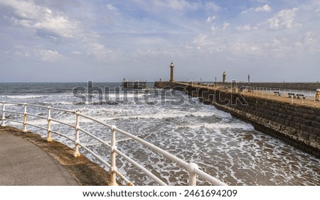 Similar – Image, Stock Photo the surf foams, roars and swells as seen from above