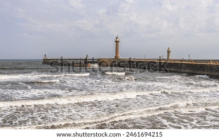 Similar – Image, Stock Photo the surf foams, roars and swells as seen from above