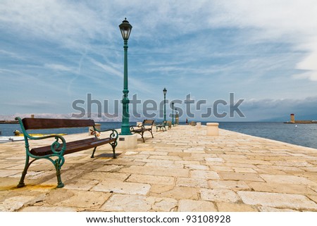 Pier in Mediterranean Town Senj in Croatia