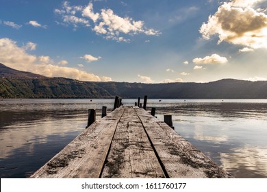 pier on the calm lake