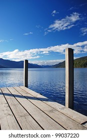 Pier On The Lake Rotoroa, New Zealand