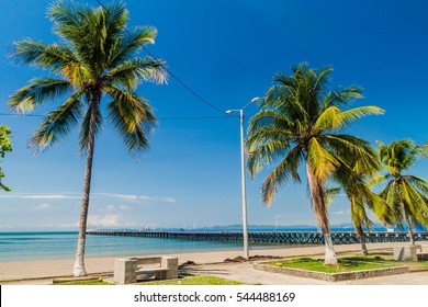 Pier And Palms In Puntarenas, Costa Rica