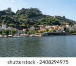 Pier of the riverside town of Entre os Rios. Located at the junction of the Tamega river with the Duero. Penafiel, Portugal.