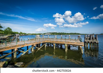 Pier In The Seekonk River, In Providence, Rhode Island.