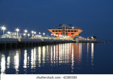 Pier In St Petersburg At Night, Florida USA