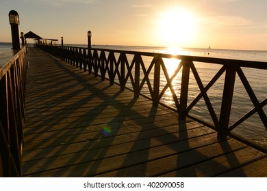 Pier in sunset